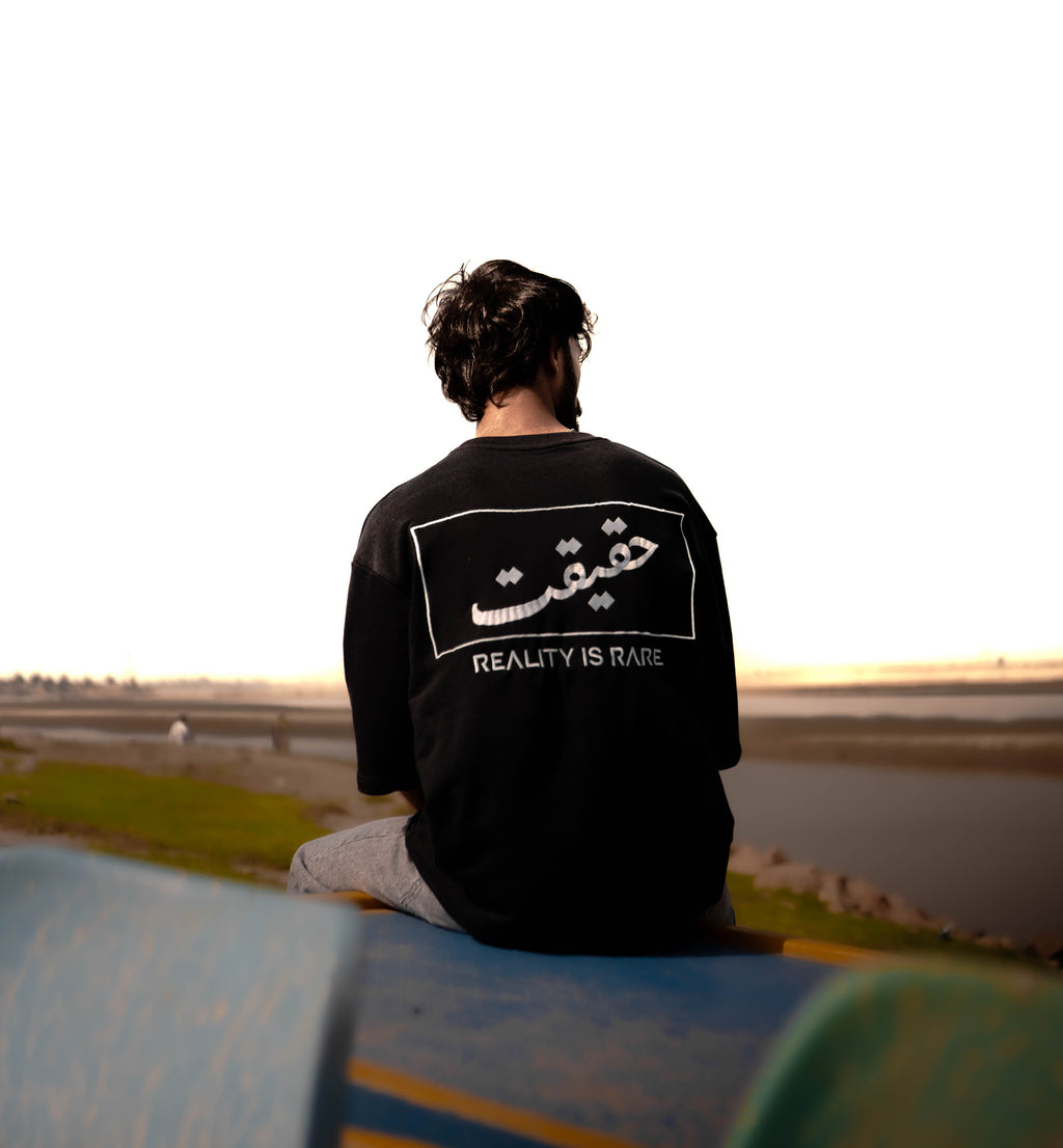 TAAB Haqeeqat oversized cotton t-shirt, model photo 5